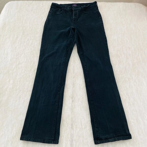 NYDJ Womens Black High Rise Five Pocket Design Bootcut Denim Jeans Size 12 - Picture 1 of 9